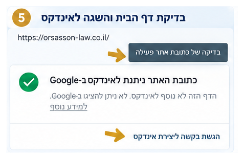 בדיקת URL פעיל ובקשת אינדוקס מחדש ב-Google Search Console